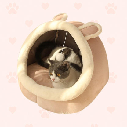 Kuschelhöhle für Katzen – Warm & Bequem - Happy Little Paws