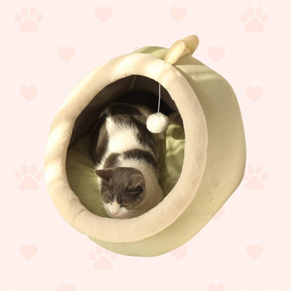 Kuschelhöhle für Katzen – Warm & Bequem - Happy Little Paws