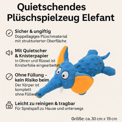 Plüsch-Elefant Hundespielzeug – Beißfest & Kuschelig Happy Little Paws