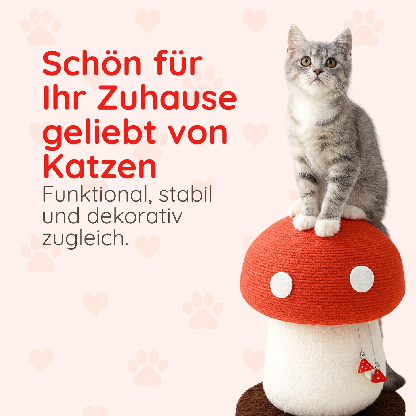 Pilz-Kratzbaum für Katzen aus Sisal Happy Little Paws