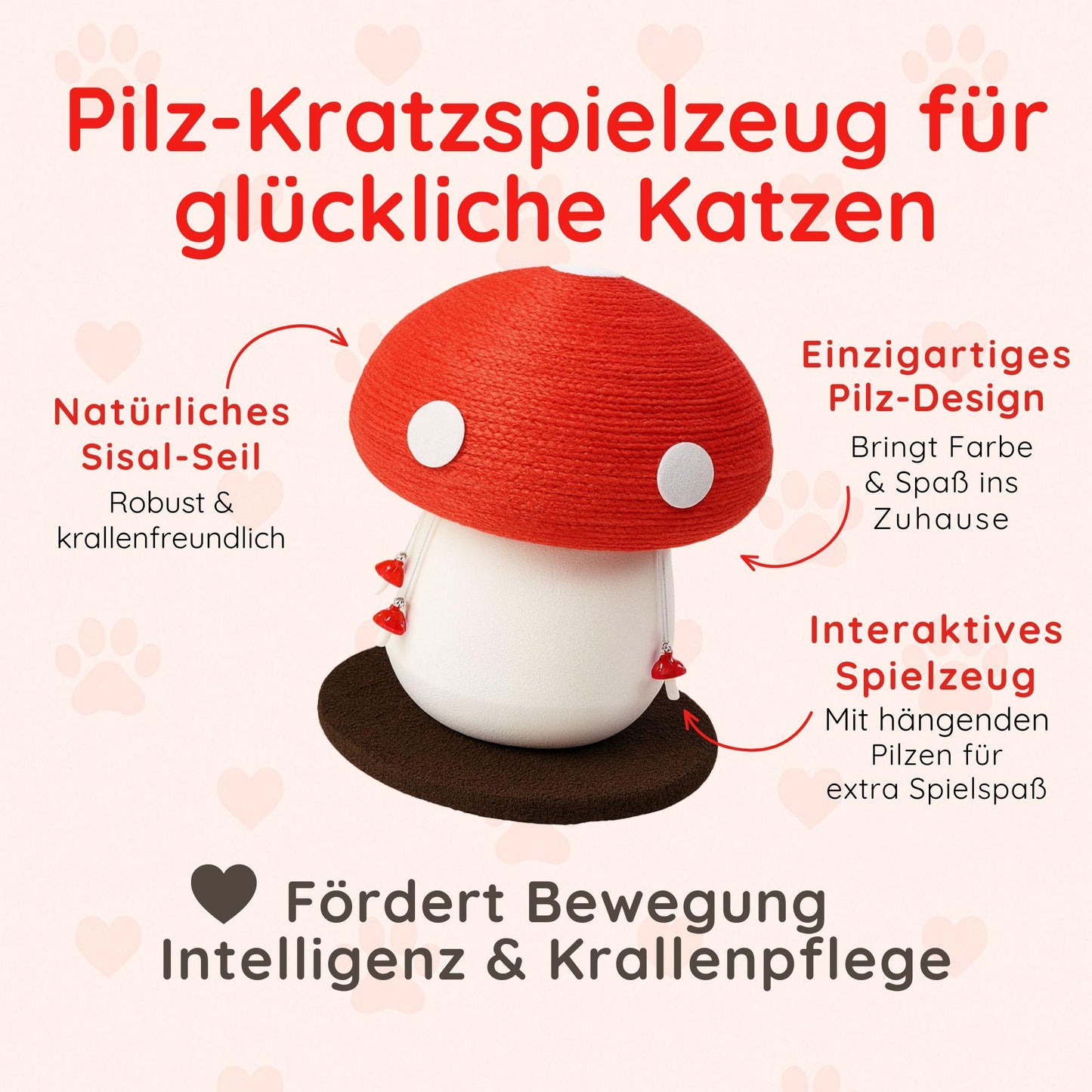 Pilz-Kratzbaum für Katzen aus Sisal Happy Little Paws