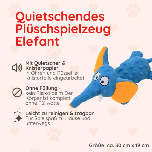 Plüsch-Elefant Hundespielzeug – Beißfest & Kuschelig Happy Little Paws