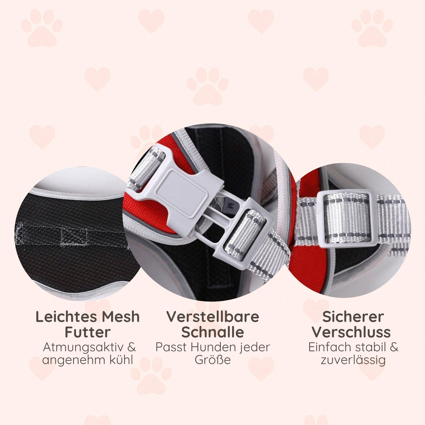 Reflektierendes Hundegeschirr mit Leine 