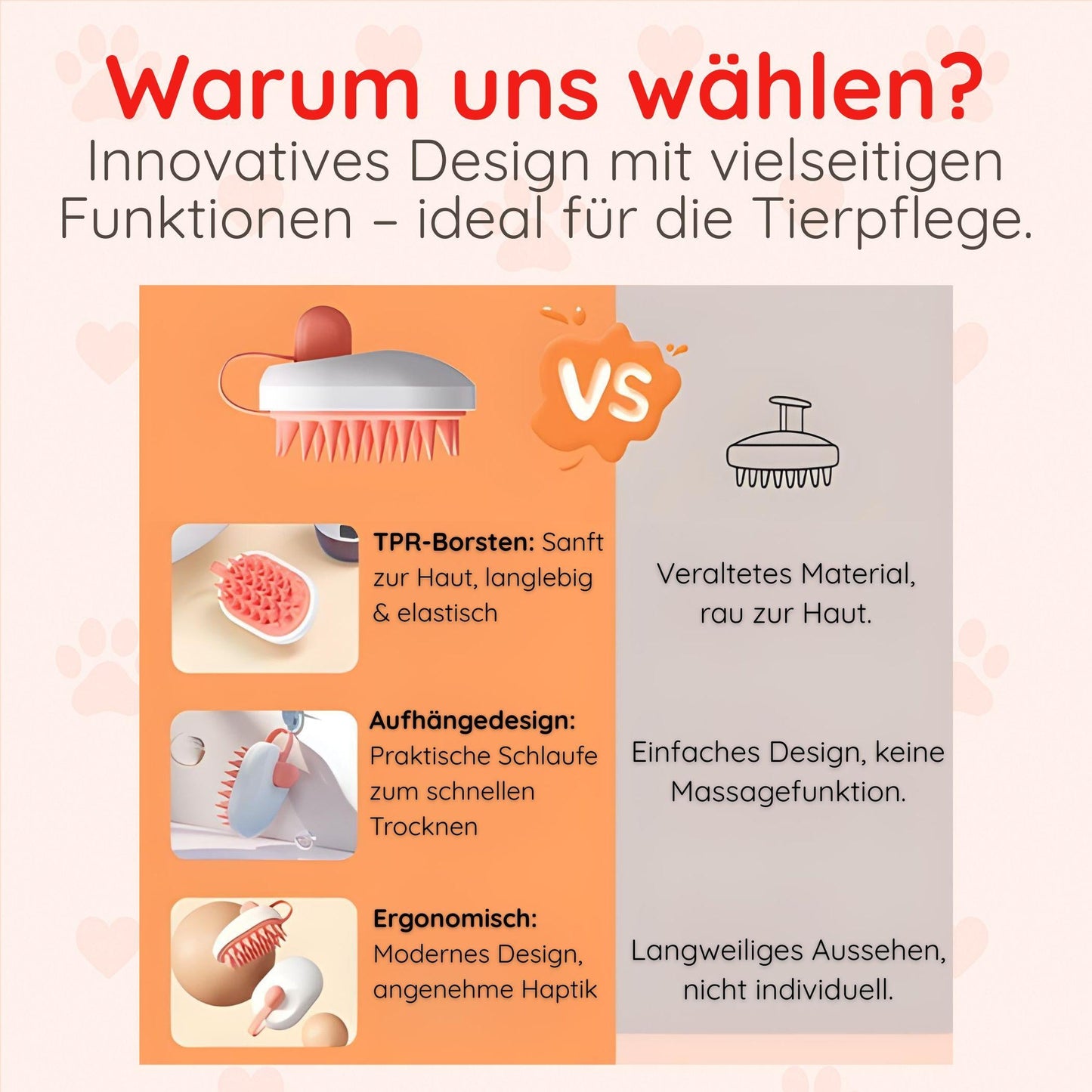 Silikon-Massagebürste für Haustiere Happy Little Paws