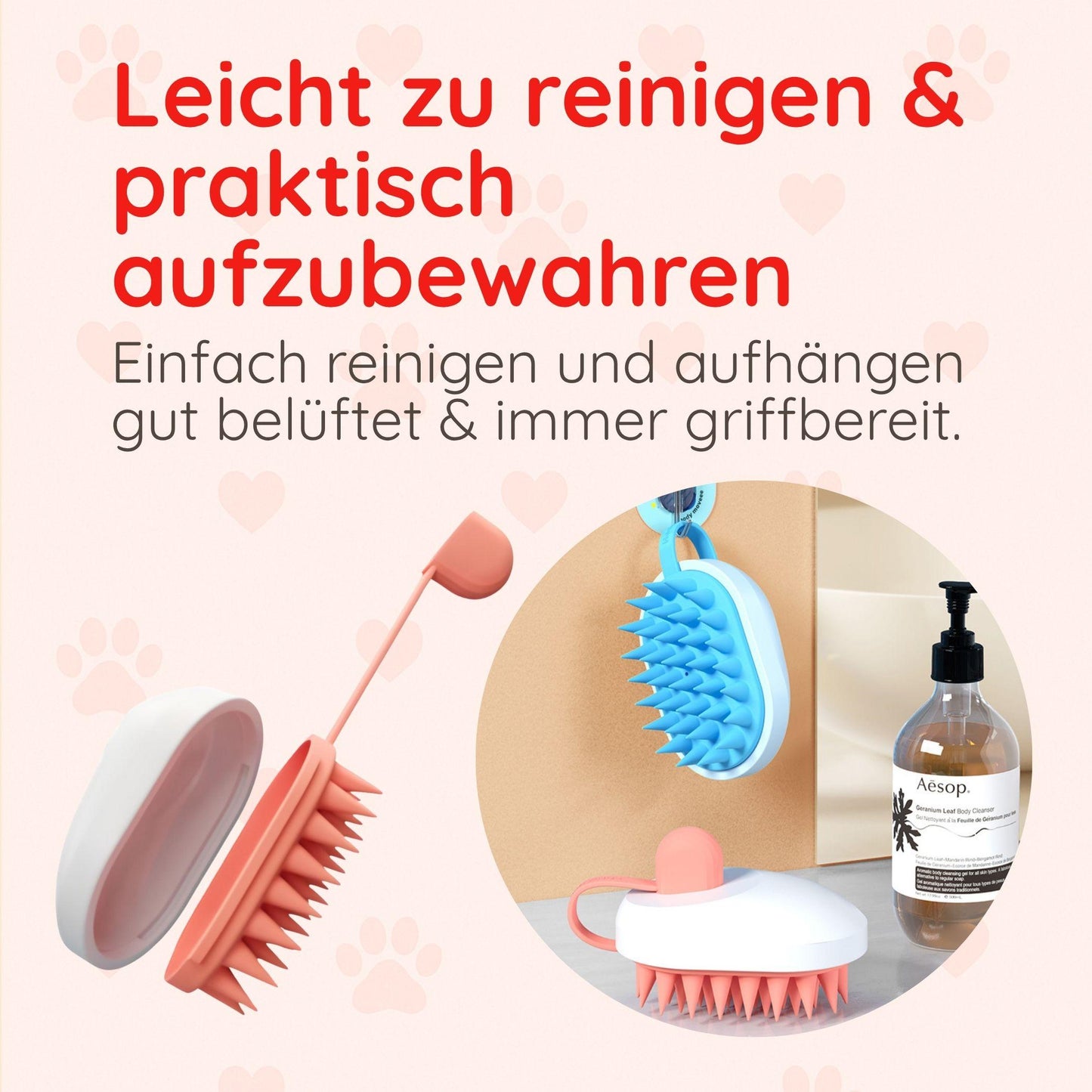 Silikon-Massagebürste für Haustiere Happy Little Paws