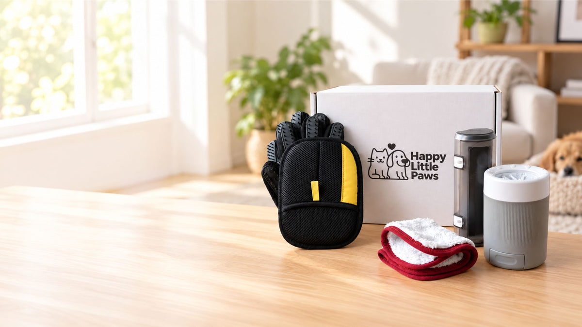 
      Happy Little Paws 4 in 1 Pflege-Set mit Produkten und Box
    
