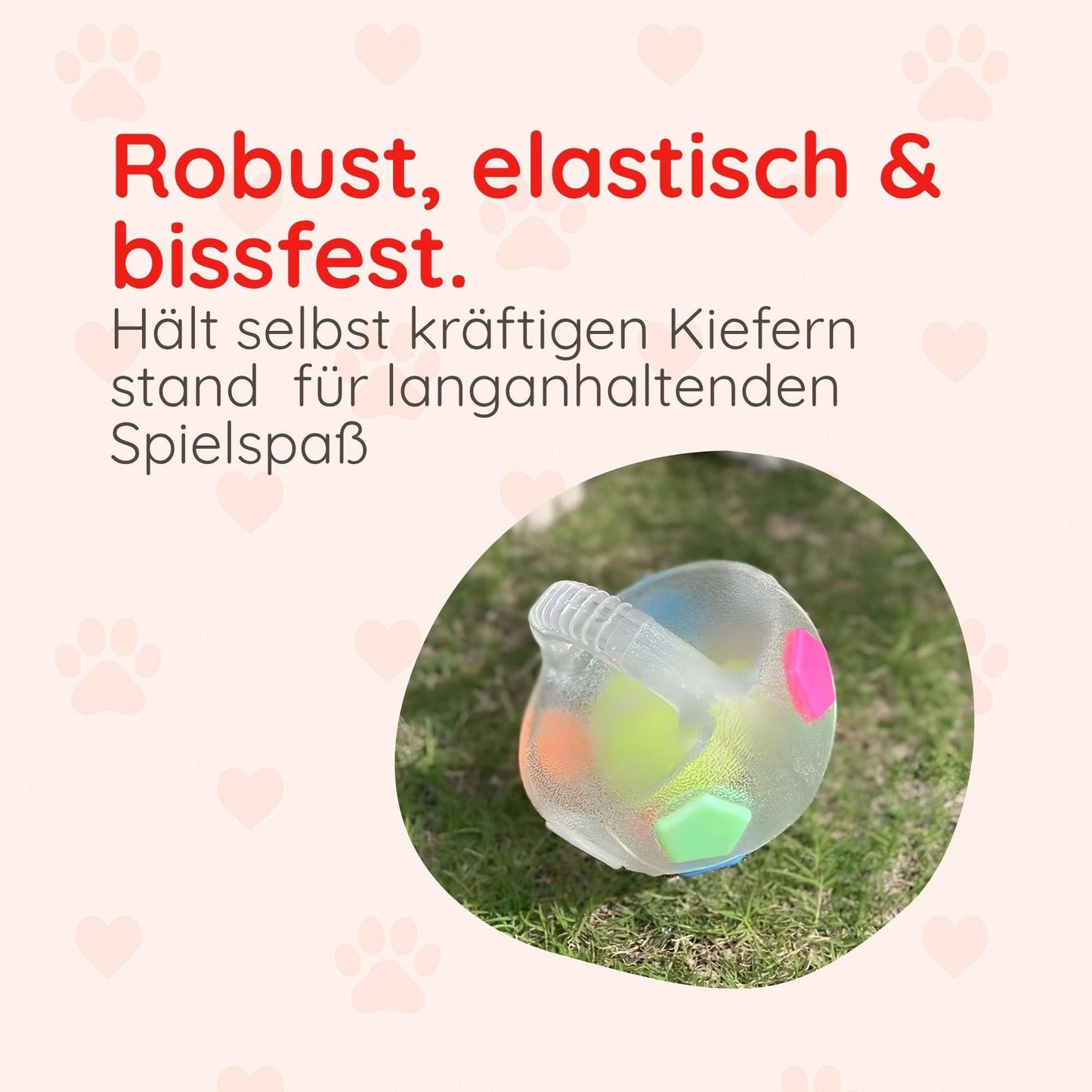 Transparenter Hundeball – Beißfest & mit Sound - Happy Little Paws