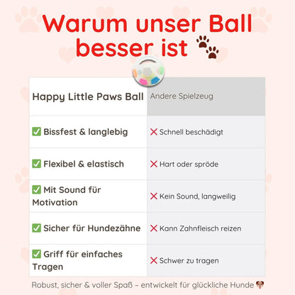 Transparenter Hundeball – Beißfest & mit Sound - Happy Little Paws