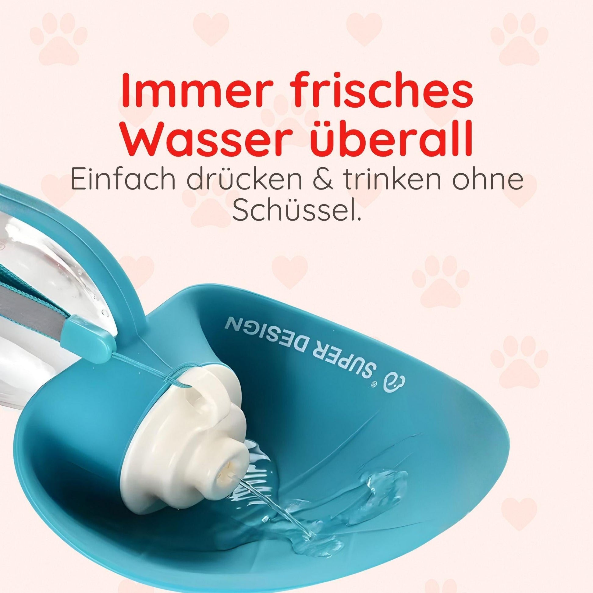 Trinkflasche mit Blattdesign Happy Little Paws