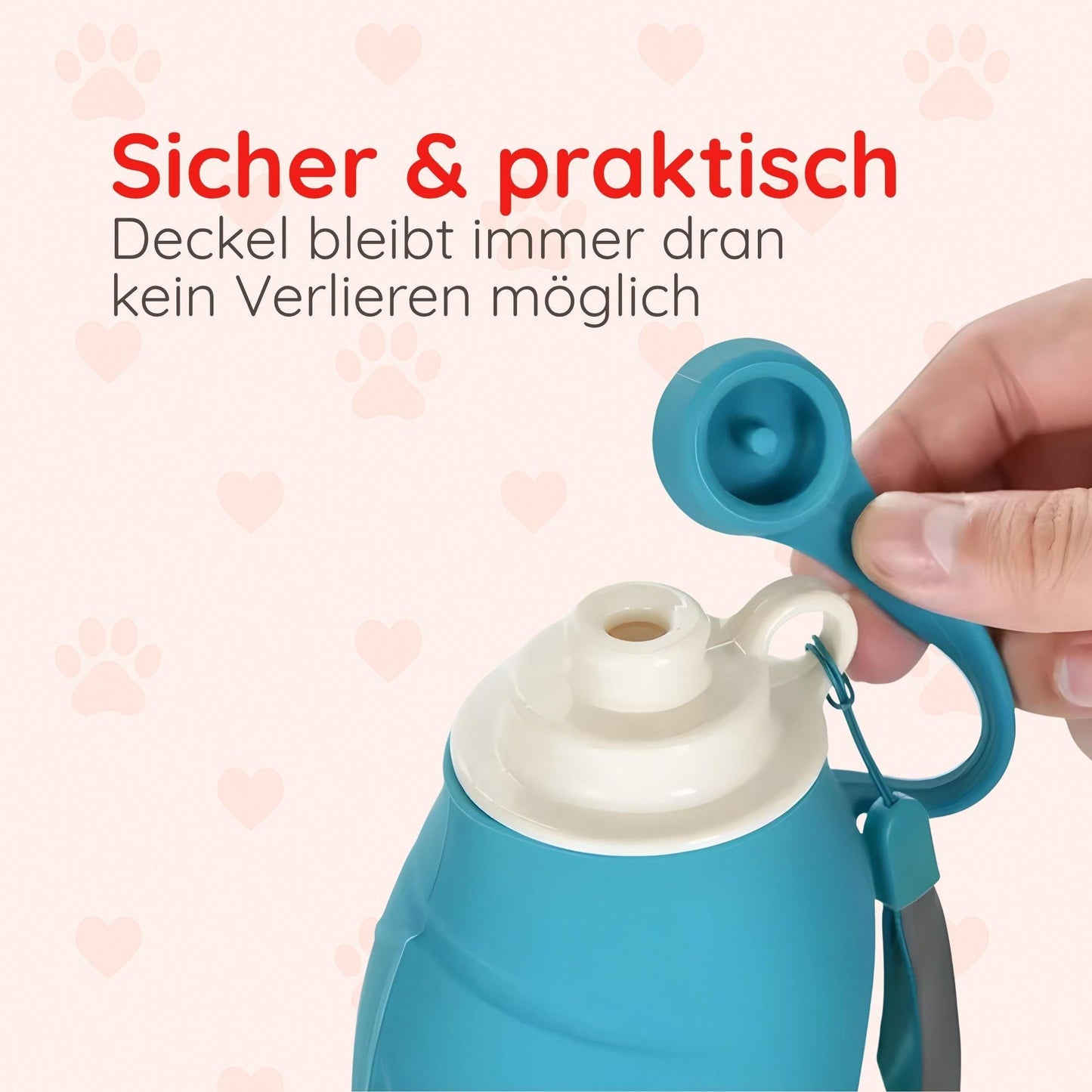 Trinkflasche mit Blattdesign Happy Little Paws