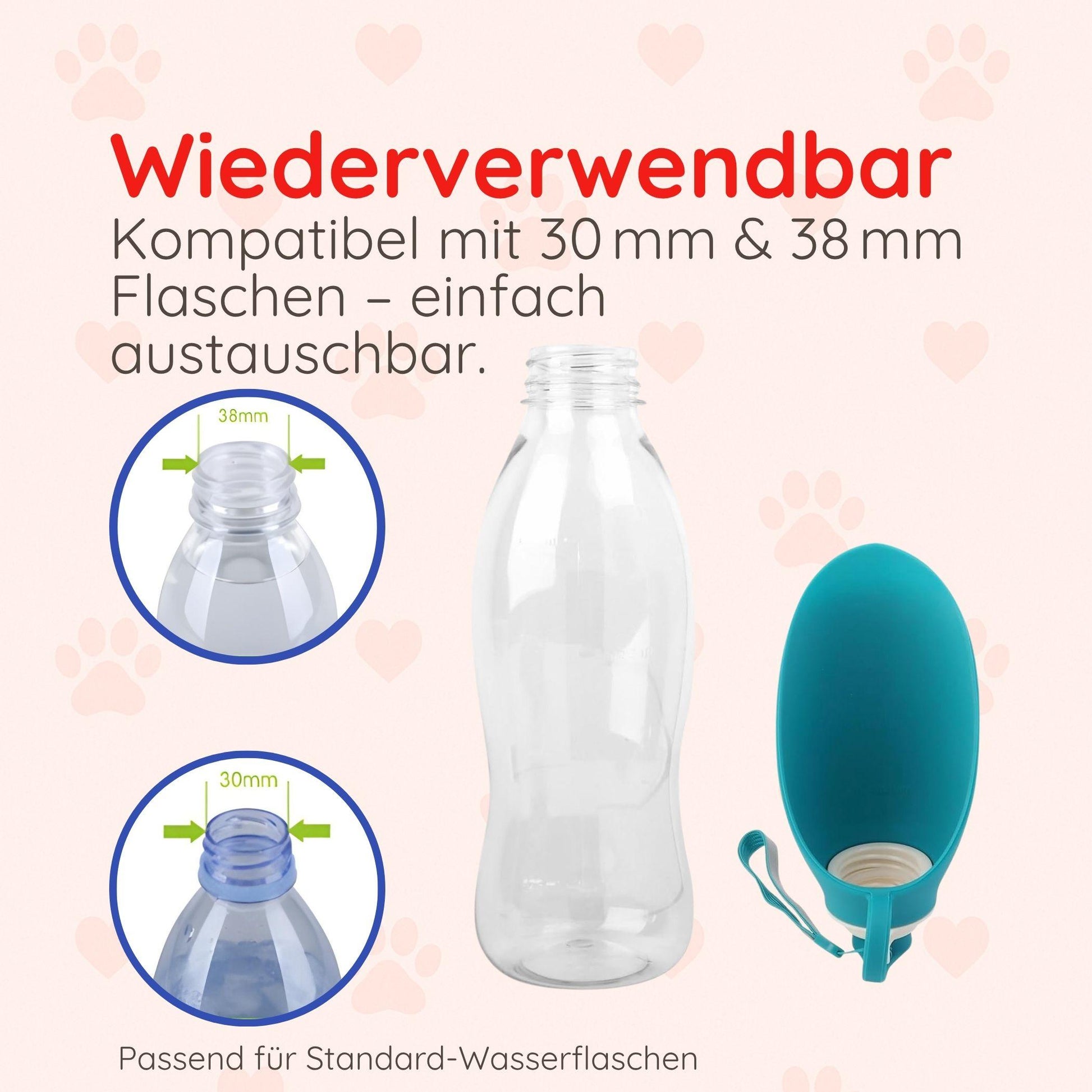 Trinkflasche mit Blattdesign - Happylittlepaws