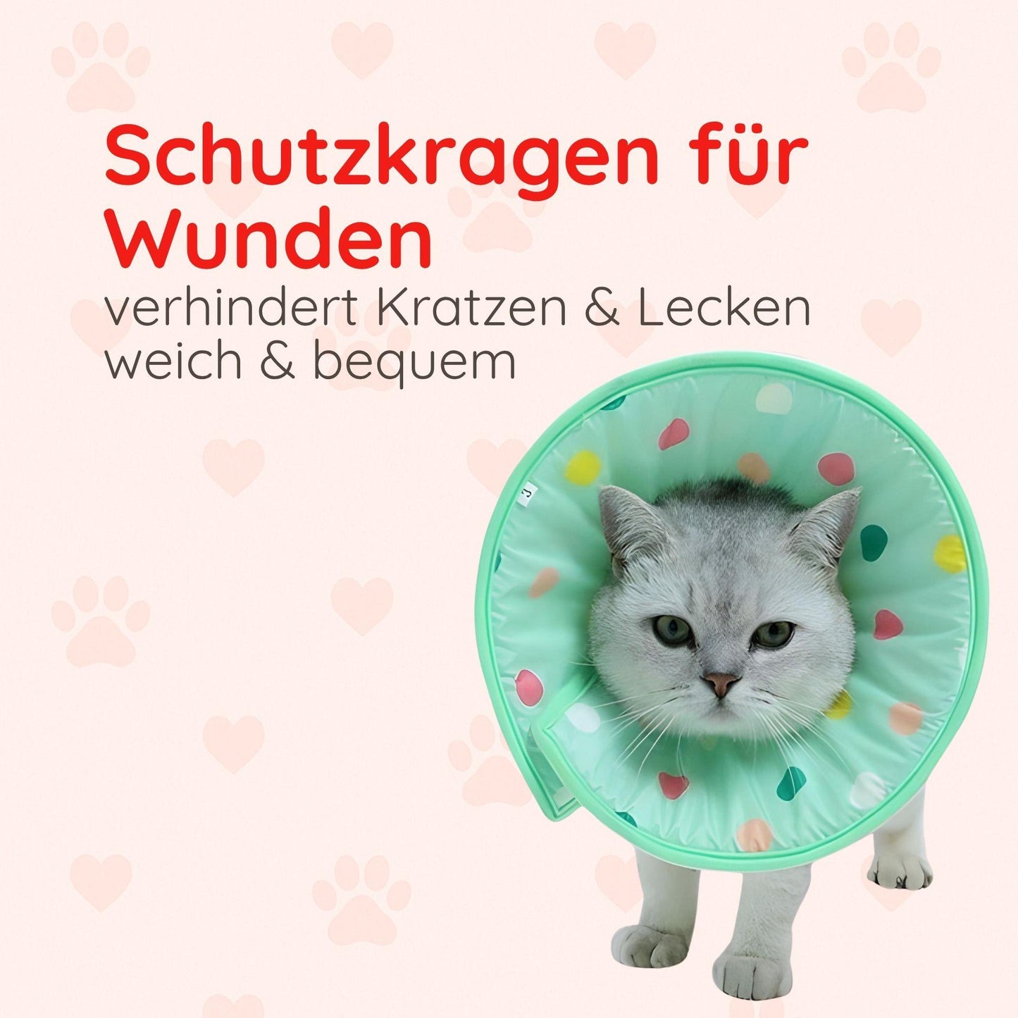 Weiche Haustier-Halskrause – Gepolstert, Wasserdicht & Bunt - Happylittlepaws