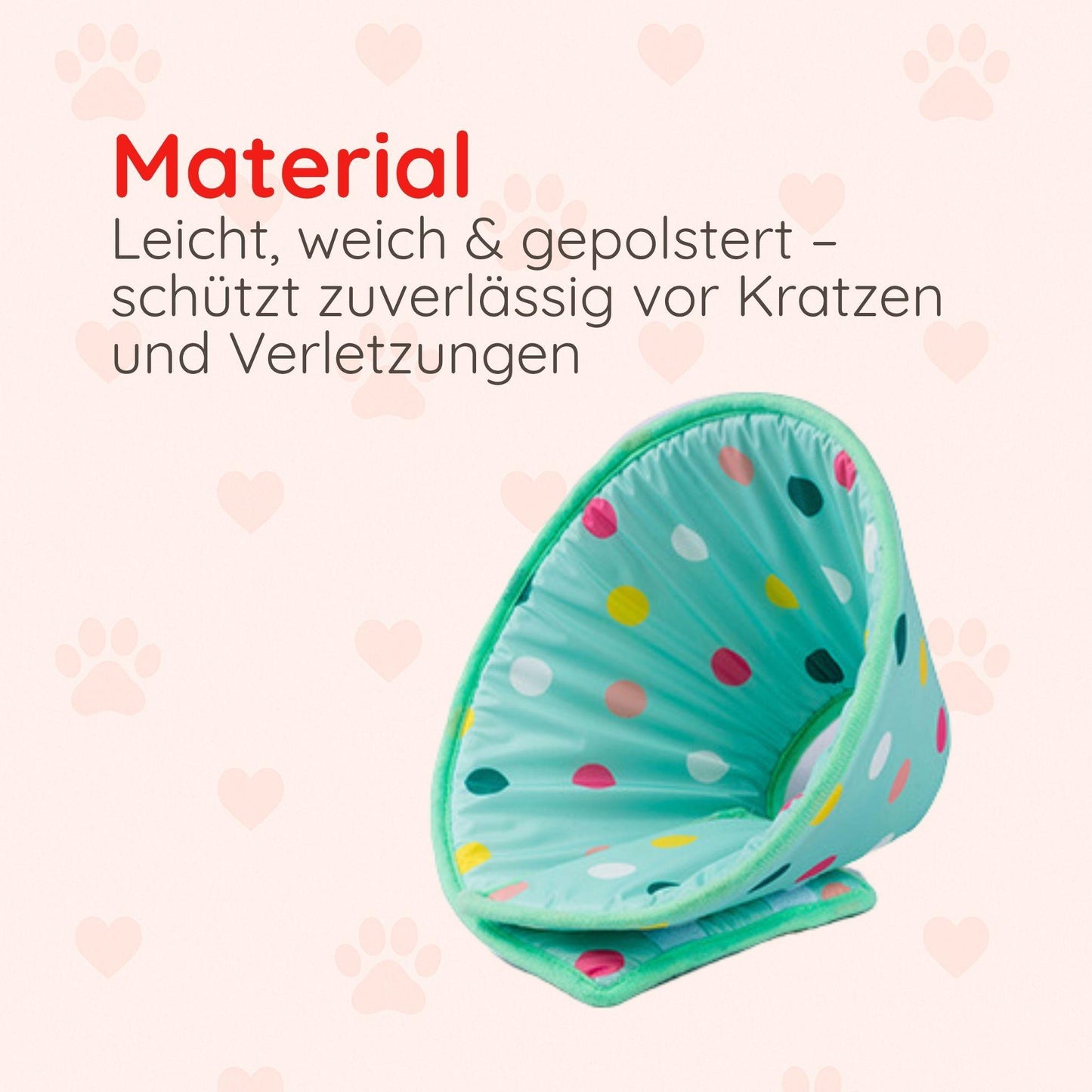 Weiche Haustier-Halskrause – Gepolstert, Wasserdicht & Bunt - Happylittlepaws