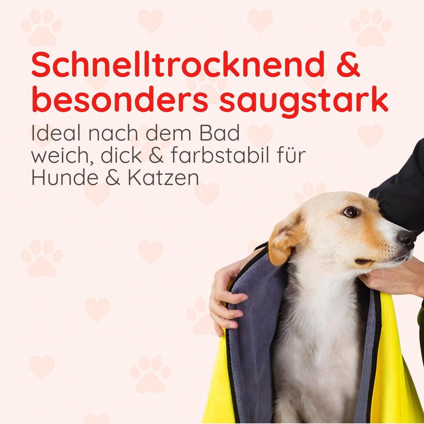 Zweiseitiges Mikrofaser Handtuch – Saugstark & Weich Happy Little Paws